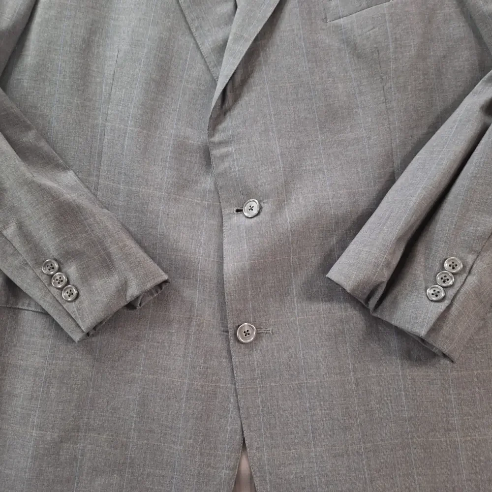 Vintage Brooks Brothers Blazer Men's 48L Gray Wool Glen Single Breasted Made USA